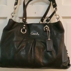 ✔️Coach Ashley Black Leather Satchel w/Shoulder Strap, EUC